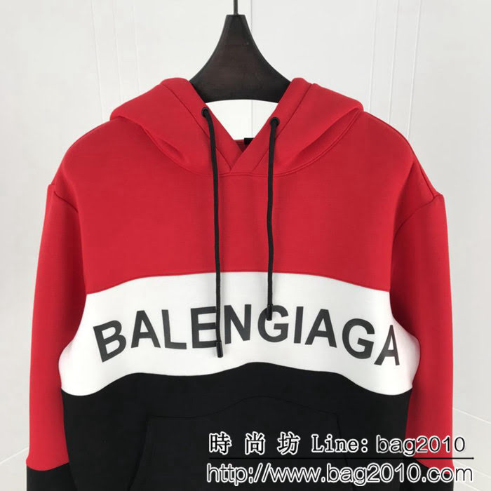 BALENCIAGA巴黎世家  18ss秋冬新款 撞色拼接 太空棉連帽衛衣 ydi1001